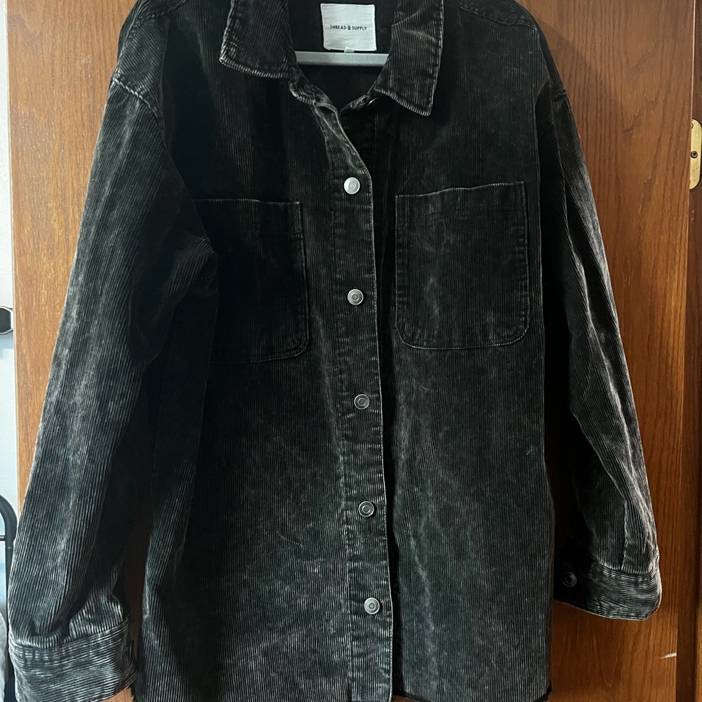 Thread & Supply Dark Gray Corduroy Jean Jacket
